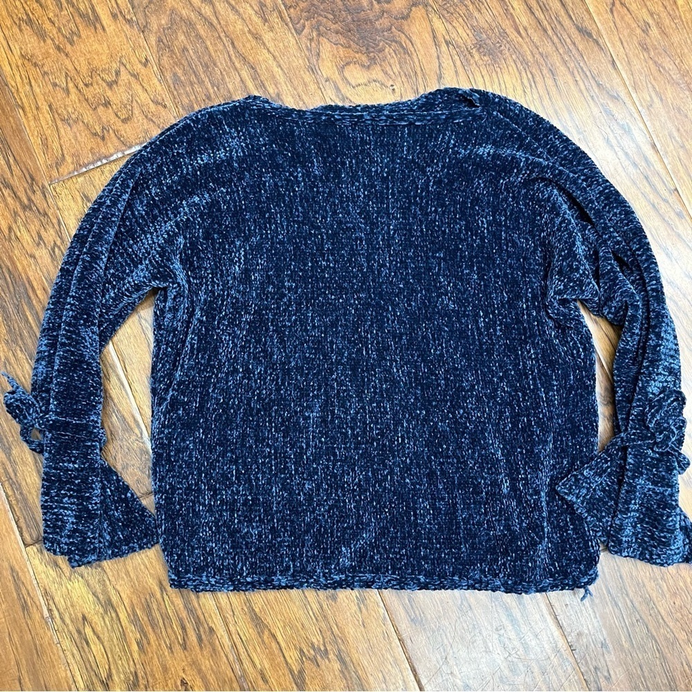 Sundance Blue Crew Neck chenille Sweater